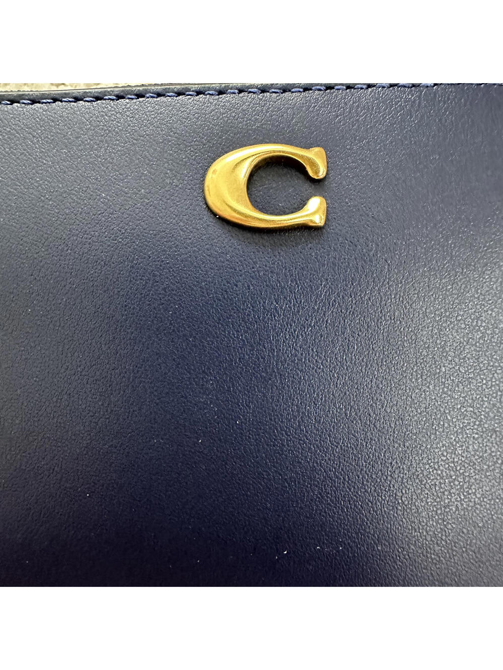 Coach Essential Calf Leather Slim Accordion Zip Wallet DARK NAVY - Picture 5 of 8